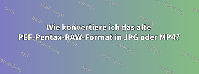 Wie konvertiere ich das alte PEF-Pentax-RAW-Format in JPG oder MP4?