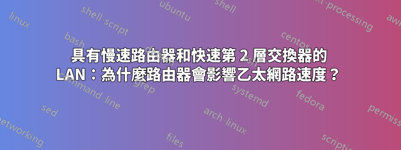 具有慢速路由器和快速第 2 層交換器的 LAN：為什麼路由器會影響乙太網路速度？