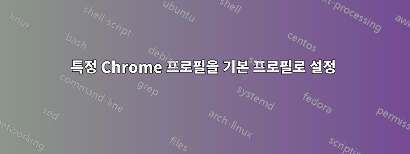 특정 Chrome 프로필을 기본 프로필로 설정