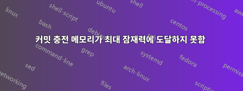 커밋 충전 메모리가 최대 잠재력에 도달하지 못함