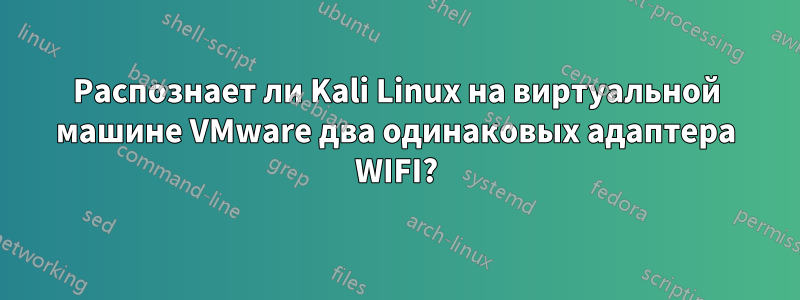 Распознает ли Kali Linux на виртуальной машине VMware два одинаковых адаптера WIFI?