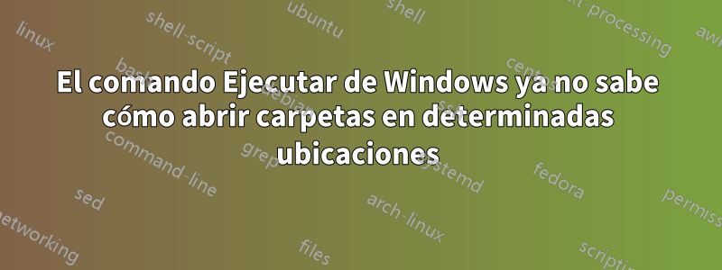 El comando Ejecutar de Windows ya no sabe cómo abrir carpetas en determinadas ubicaciones