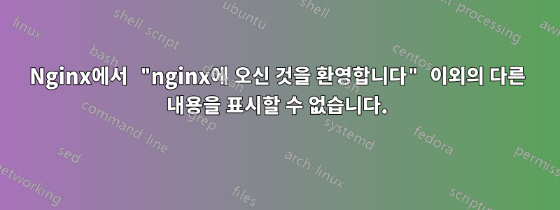 Nginx에서 "nginx에 오신 것을 환영합니다" 이외의 다른 내용을 표시할 수 없습니다.