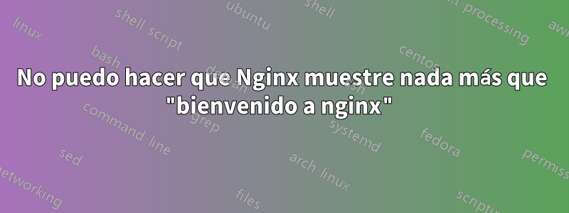 No puedo hacer que Nginx muestre nada más que "bienvenido a nginx"