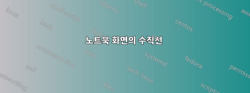 노트북 화면의 수직선