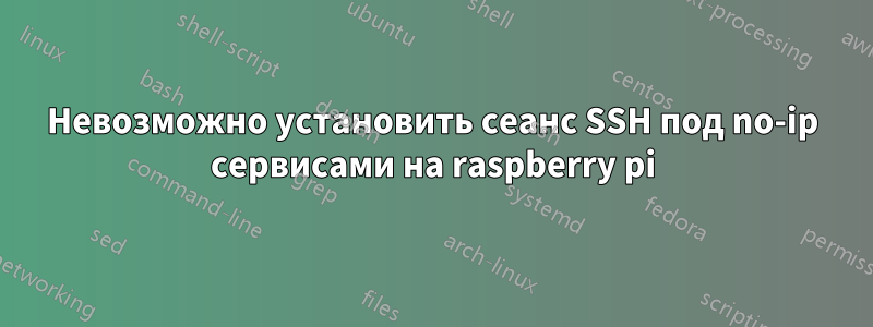 Невозможно установить сеанс SSH под no-ip сервисами на raspberry pi