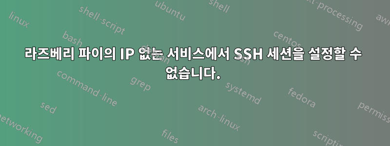 라즈베리 파이의 IP 없는 서비스에서 SSH 세션을 설정할 수 없습니다.