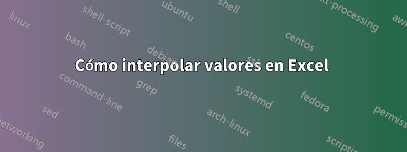 Cómo interpolar valores en Excel