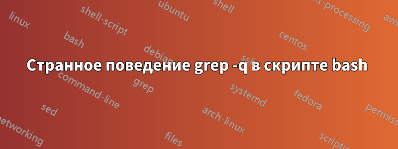 Странное поведение grep -q в скрипте bash