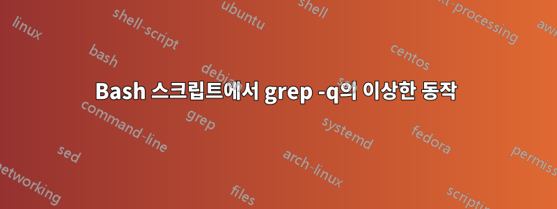 Bash 스크립트에서 grep -q의 이상한 동작