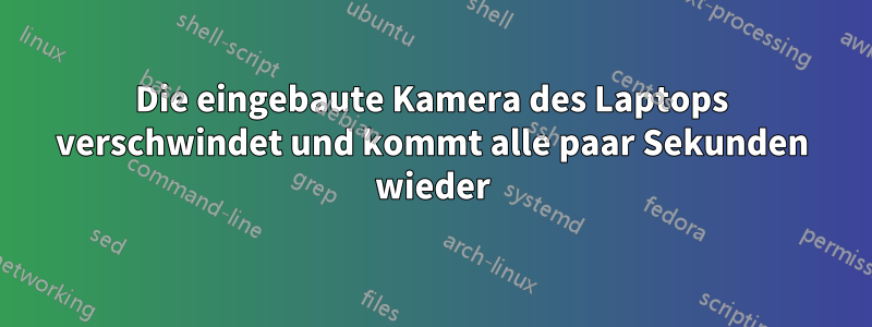 Die eingebaute Kamera des Laptops verschwindet und kommt alle paar Sekunden wieder