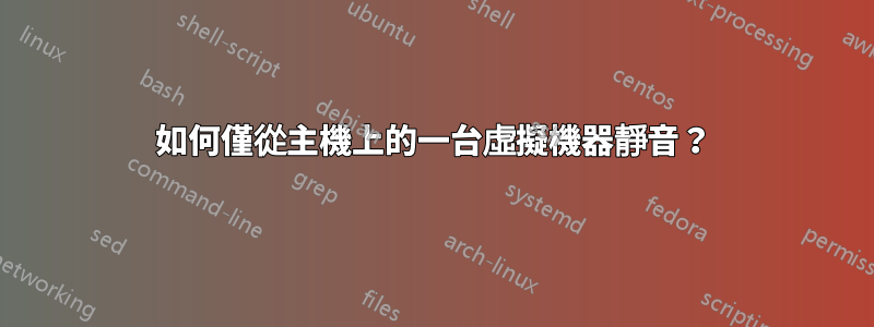 如何僅從主機上的一台虛擬機器靜音？