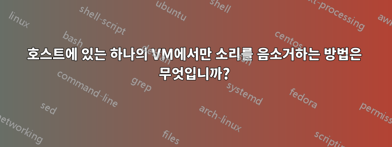 호스트에 있는 하나의 VM에서만 소리를 음소거하는 방법은 무엇입니까?