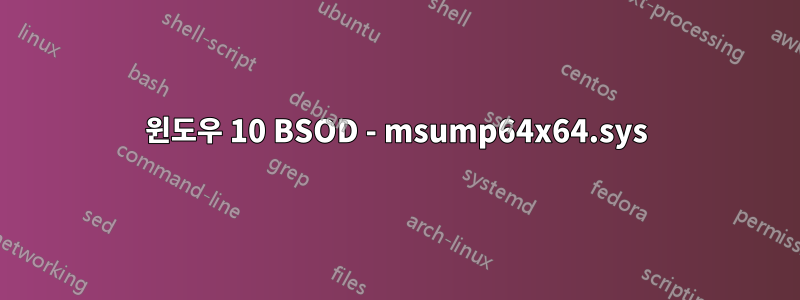 윈도우 10 BSOD - msump64x64.sys