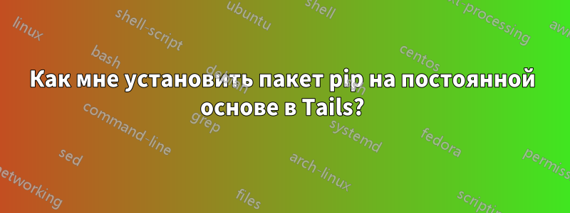 Как мне установить пакет pip на постоянной основе в Tails?