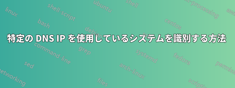 特定の DNS IP を使用しているシステムを識別する方法