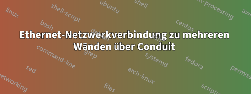 Ethernet-Netzwerkverbindung zu mehreren Wänden über Conduit