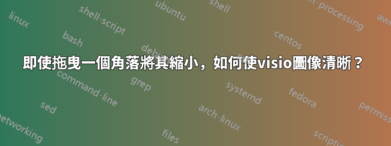 即使拖曳一個角落將其縮小，如何使visio圖像清晰？