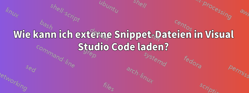 Wie kann ich externe Snippet-Dateien in Visual Studio Code laden?