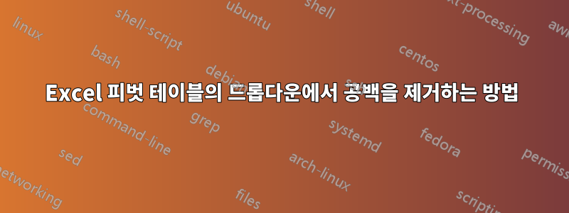 Excel 피벗 테이블의 드롭다운에서 공백을 제거하는 방법