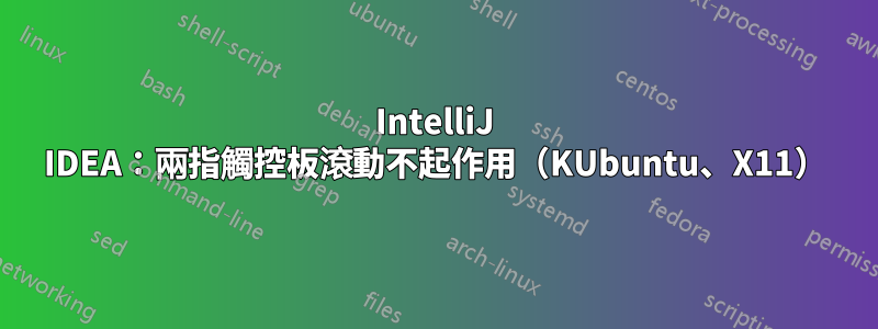 IntelliJ IDEA：兩指觸控板滾動不起作用（KUbuntu、X11）