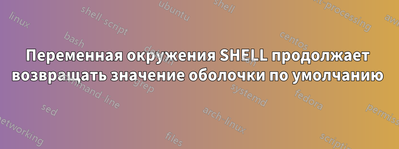 Переменная окружения SHELL продолжает возвращать значение оболочки по умолчанию