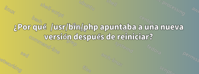 ¿Por qué /usr/bin/php apuntaba a una nueva versión después de reiniciar?