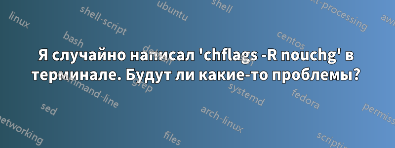 Я случайно написал 'chflags -R nouchg' в терминале. Будут ли какие-то проблемы?