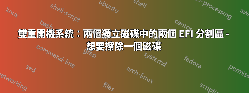 雙重開機系統：兩個獨立磁碟中的兩個 EFI 分割區 - 想要擦除一個磁碟