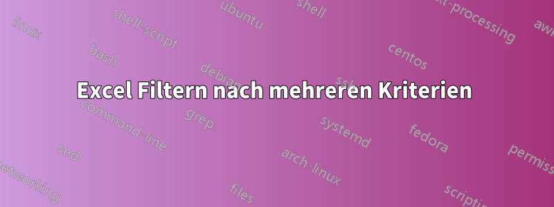 Excel Filtern nach mehreren Kriterien