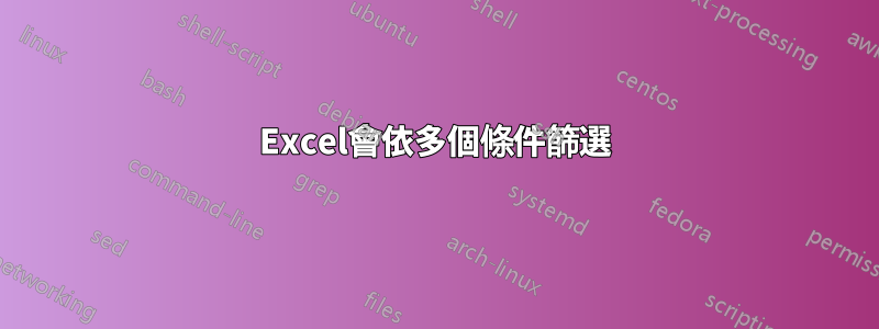 Excel會依多個條件篩選