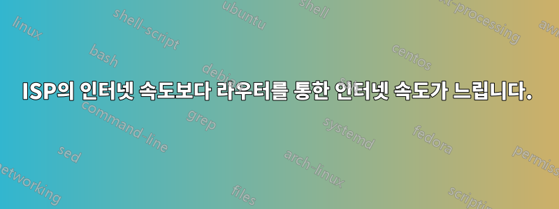 ISP의 인터넷 속도보다 라우터를 통한 인터넷 속도가 느립니다.