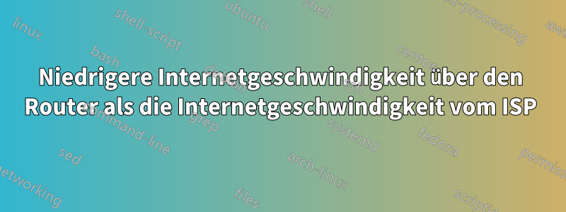 Niedrigere Internetgeschwindigkeit über den Router als die Internetgeschwindigkeit vom ISP