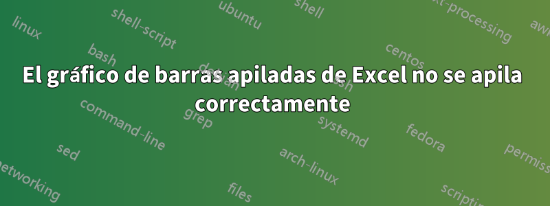 El gráfico de barras apiladas de Excel no se apila correctamente