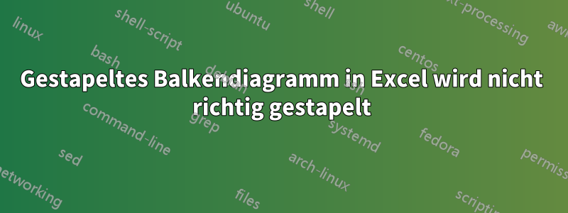 Gestapeltes Balkendiagramm in Excel wird nicht richtig gestapelt