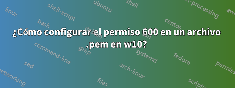 ¿Cómo configurar el permiso 600 en un archivo .pem en w10?