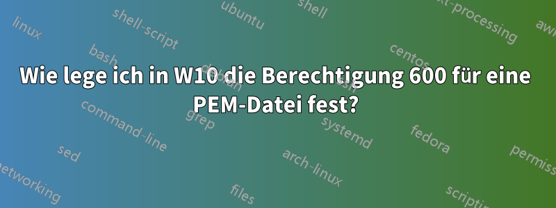 Wie lege ich in W10 die Berechtigung 600 für eine PEM-Datei fest?