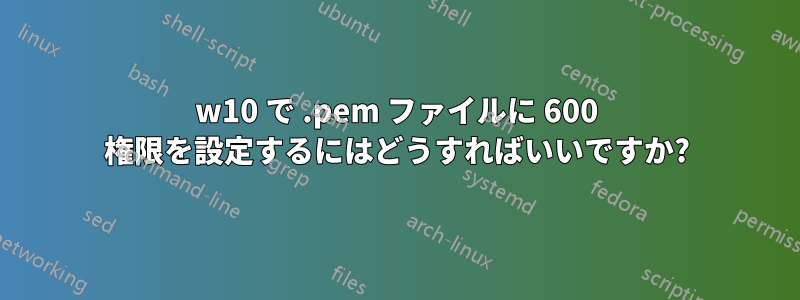 w10 で .pem ファイルに 600 権限を設定するにはどうすればいいですか?