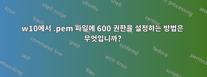 w10에서 .pem 파일에 600 권한을 설정하는 방법은 무엇입니까?