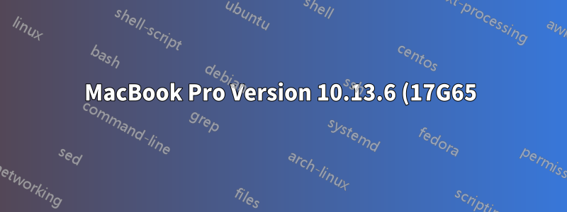 MacBook Pro Version 10.13.6 (17G65)