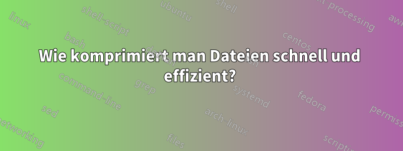 Wie komprimiert man Dateien schnell und effizient?