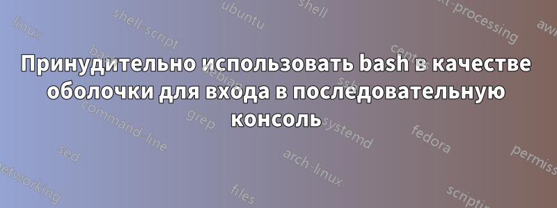 Принудительно использовать bash в качестве оболочки для входа в последовательную консоль