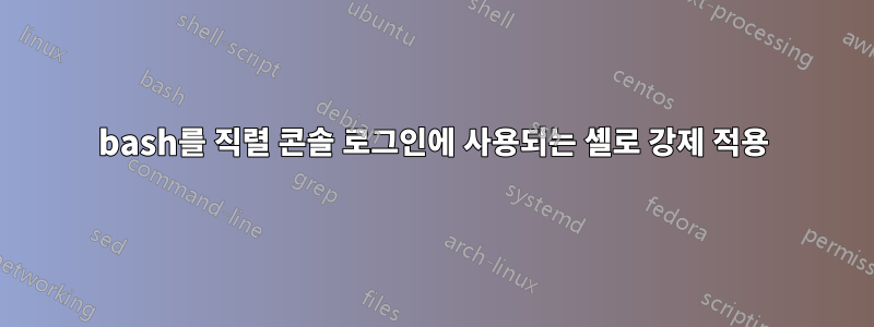 bash를 직렬 콘솔 로그인에 사용되는 셸로 강제 적용