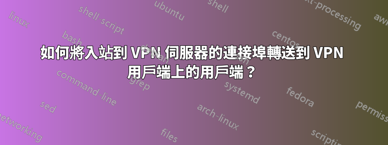 如何將入站到 VPN 伺服器的連接埠轉送到 VPN 用戶端上的用戶端？