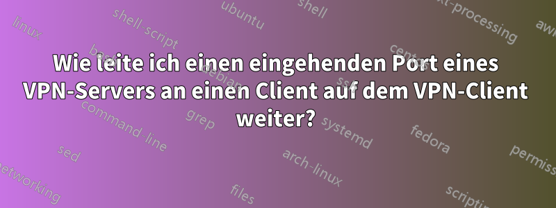 Wie leite ich einen eingehenden Port eines VPN-Servers an einen Client auf dem VPN-Client weiter?