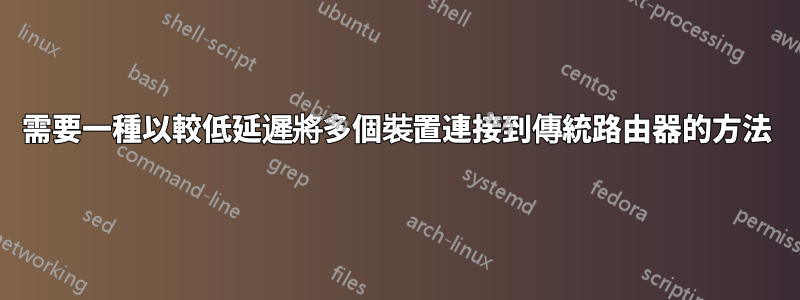 需要一種以較低延遲將多個裝置連接到傳統路由器的方法