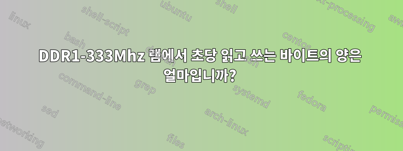 DDR1-333Mhz 램에서 초당 읽고 쓰는 바이트의 양은 얼마입니까?