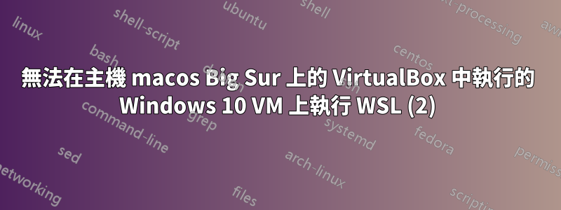 無法在主機 macos Big Sur 上的 VirtualBox 中執行的 Windows 10 VM 上執行 WSL (2)