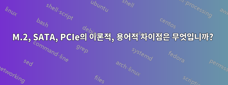 M.2, SATA, PCIe의 이론적, 용어적 차이점은 무엇입니까?