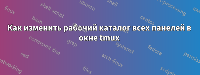 Как изменить рабочий каталог всех панелей в окне tmux